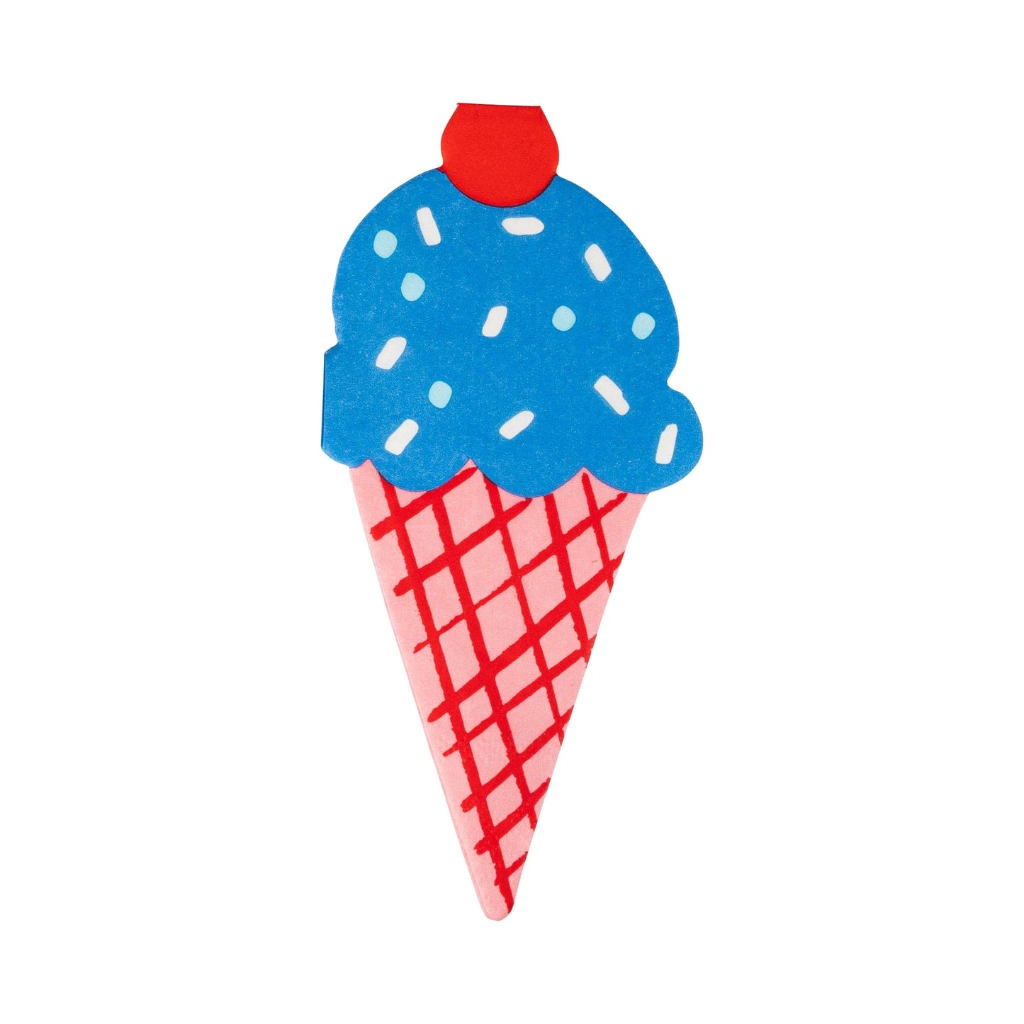 Ice cream cone-shaped napkins, 3” x 6.5”, 24-pack for summer parties and ice cream socials.