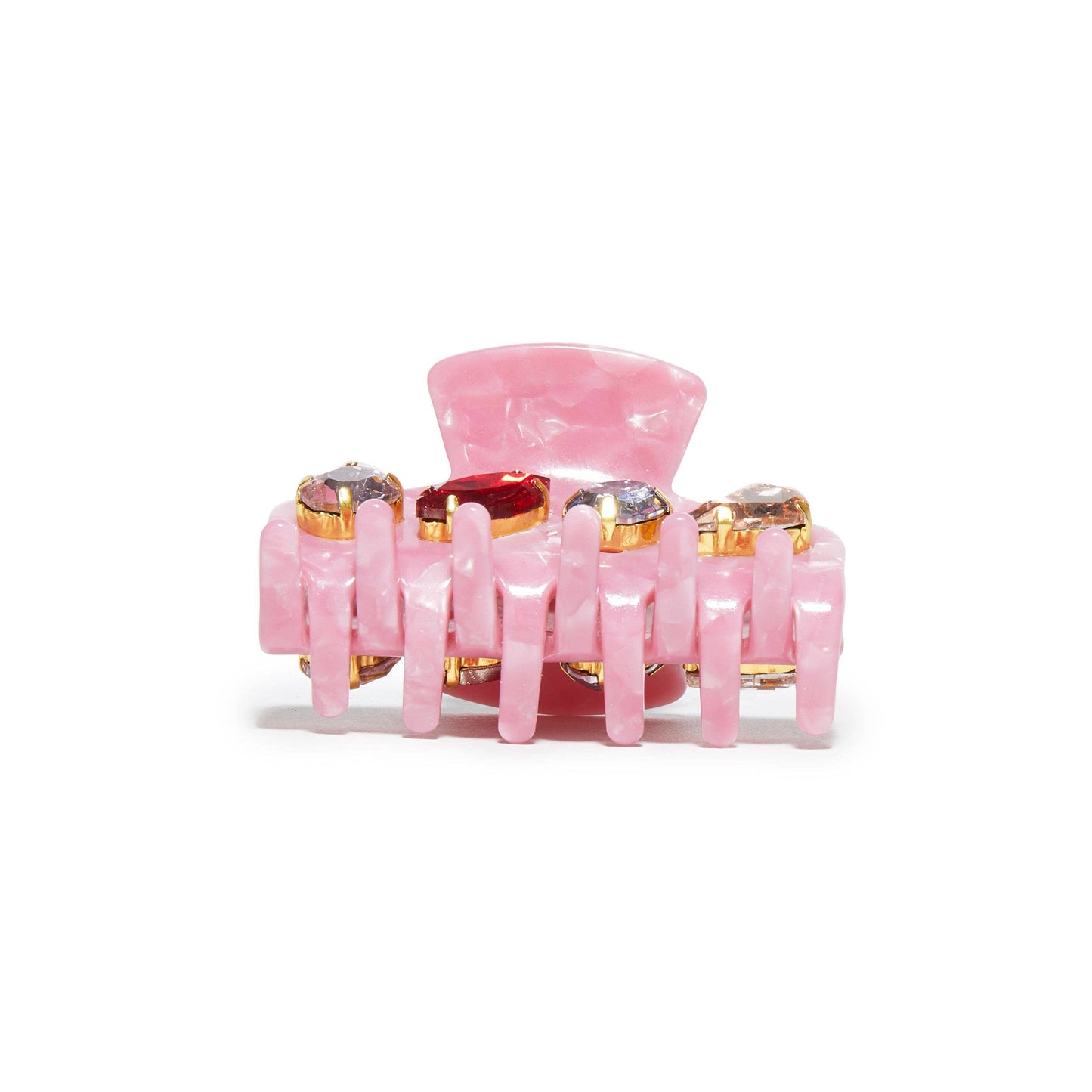 “You’re a Gem” 💎 Rhubarb Mini Crystal Claw Clip by Lele Sadoughi