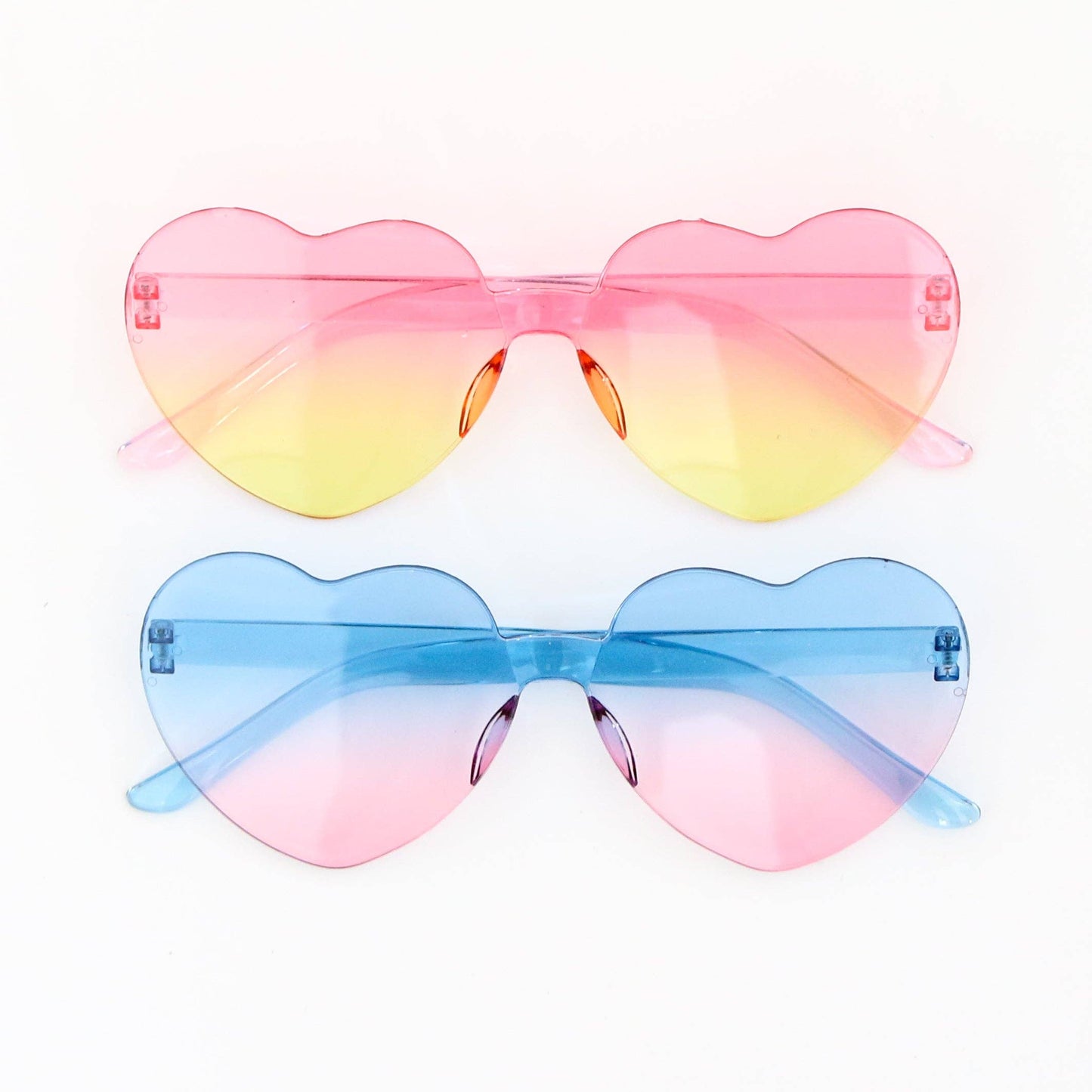 "Heart Eyes" 💕 Pink & Turquoise Ombré Heart Sunglasses (2-Pack) by Kailo Chic