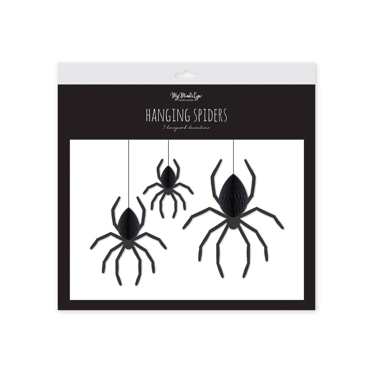 “Creep It Real” 🕷️ Hanging Spiders Honeycomb Banner