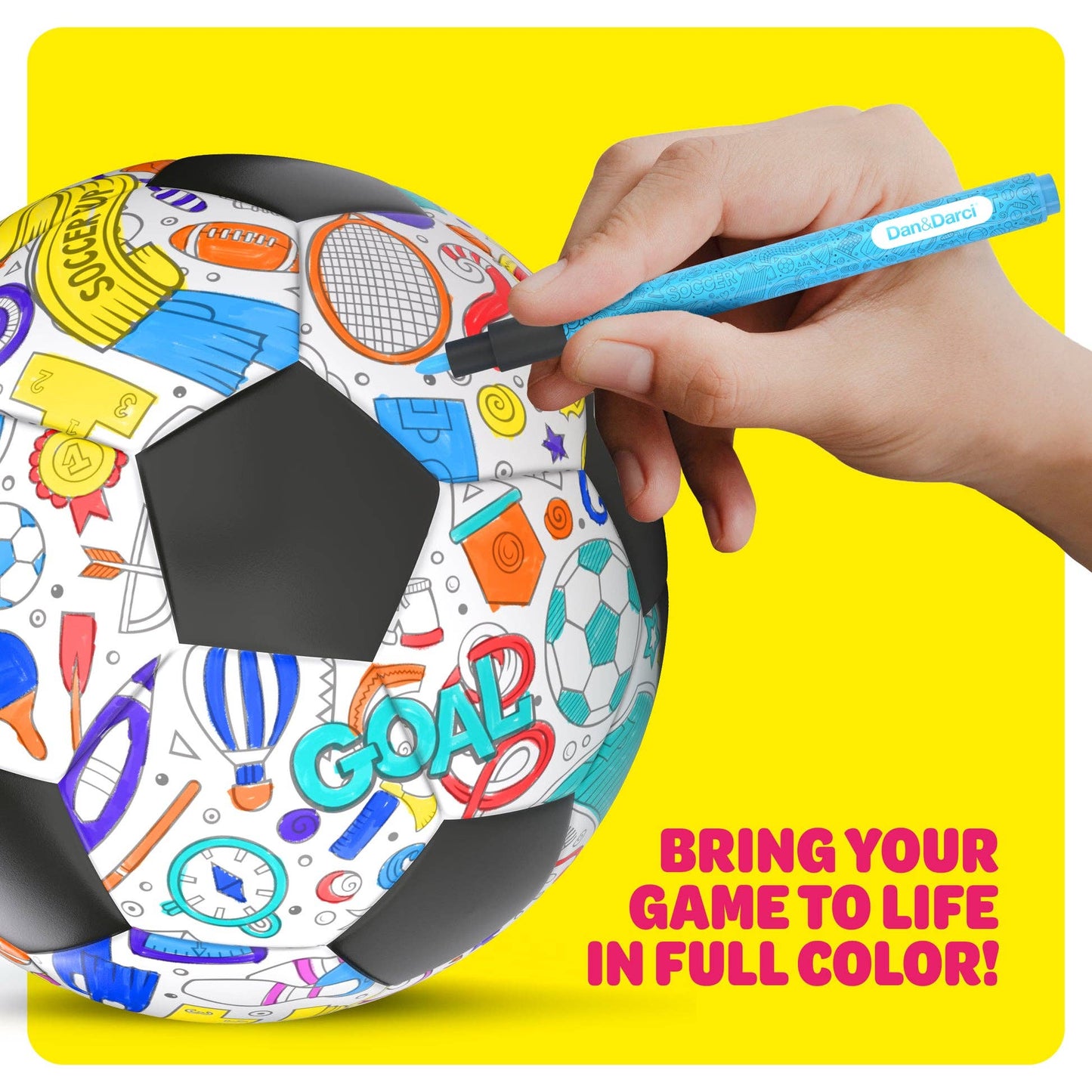 "Goal Tender" ⚽ Color-Your-Own Soccer Ball Kit by Dan&Darci