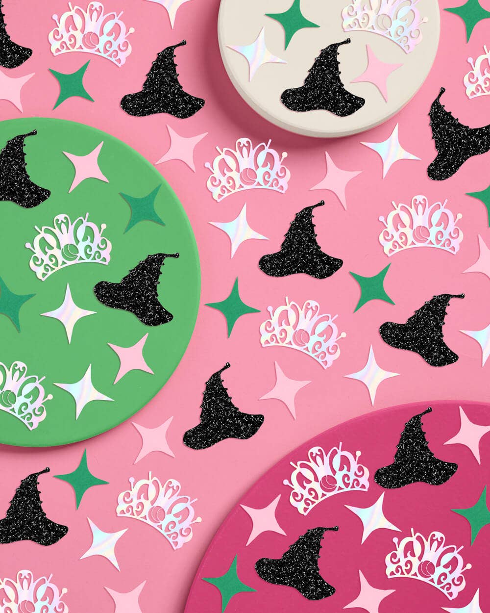 “Wicked” 💚🩷 Witch Confetti - 200 pc confetti kids pink green