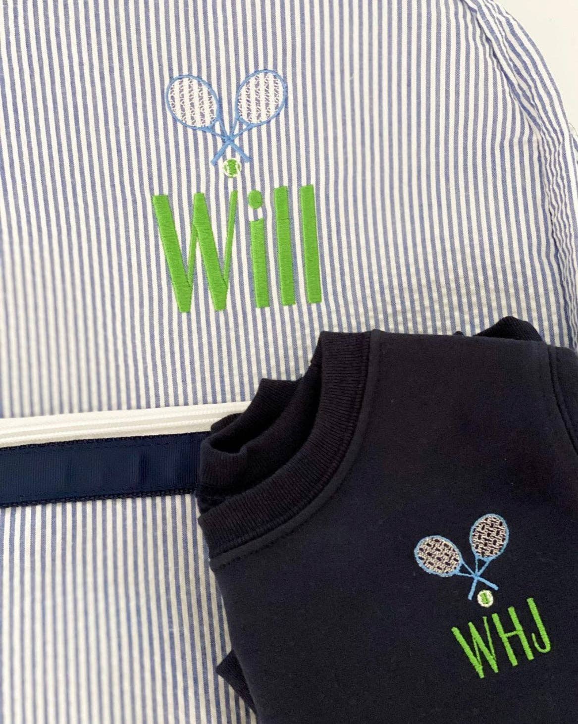 Personalized motif sweatshirt 2T-10, navy or gray, soft cotton blend, kids monogram pullover