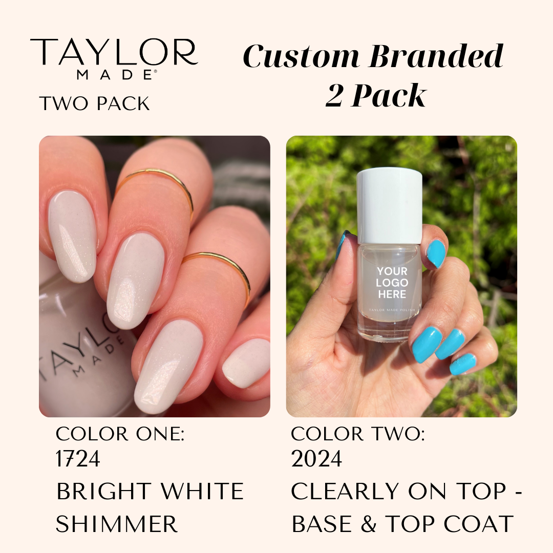 Custom Nail Polish: 2 Pack Long-wearing + Vegan + Non-toxic: 0224 Glossy Fuschia / 1424 Royal Blue Gloss with Hint of Shimmer