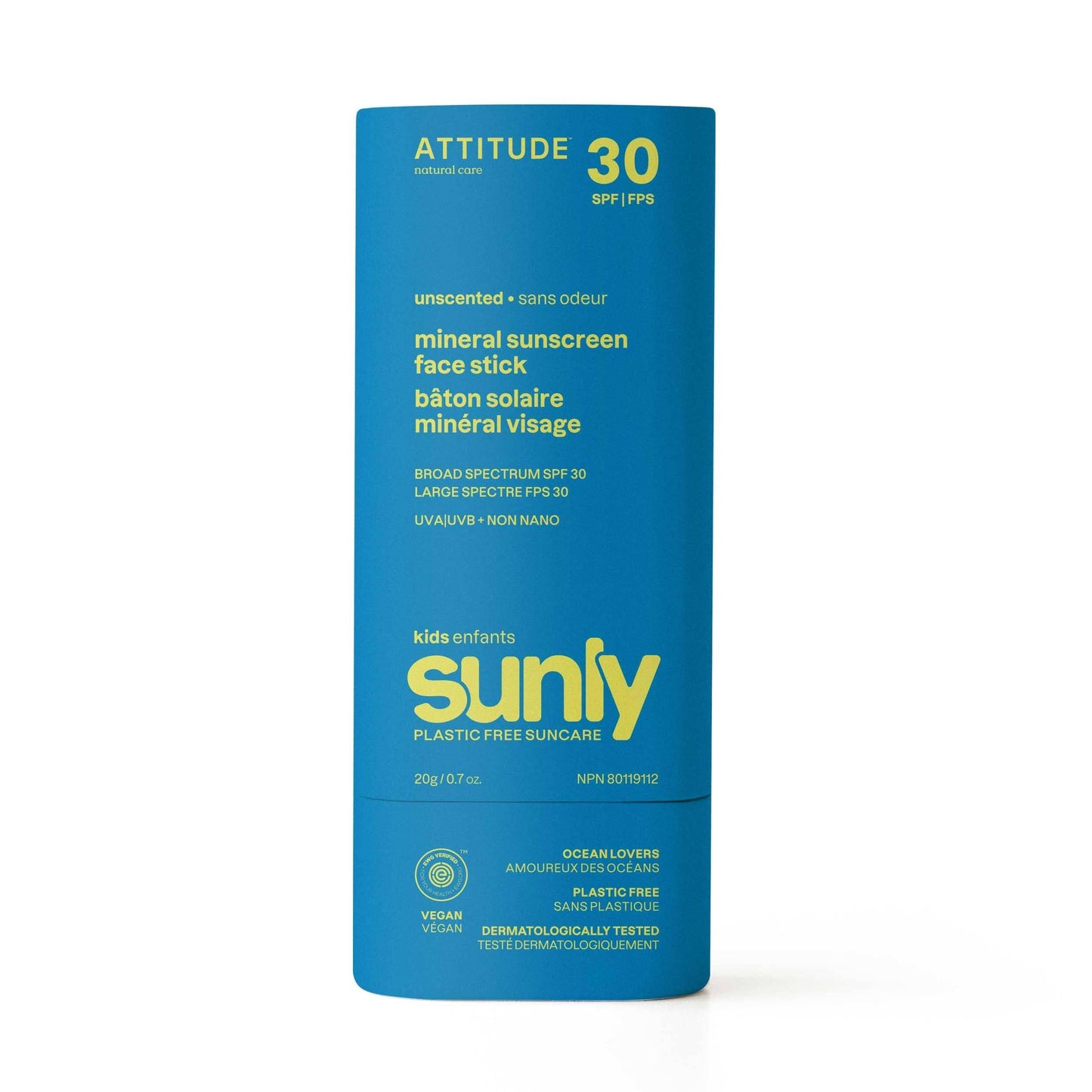 "Face the Sun" ☀️ Attitude Kids Mineral Sunscreen Face Stick (.7oz)