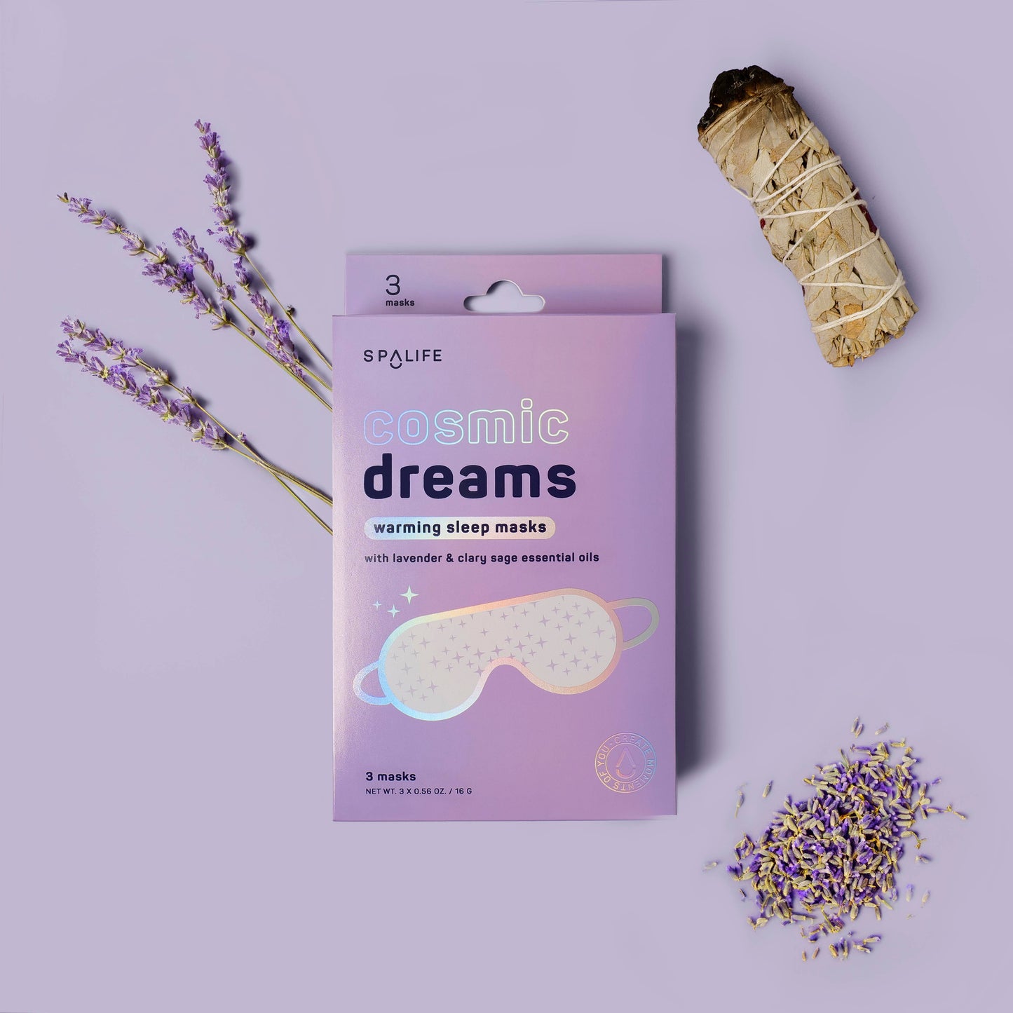 Warming sleep mask for stress relief eyes