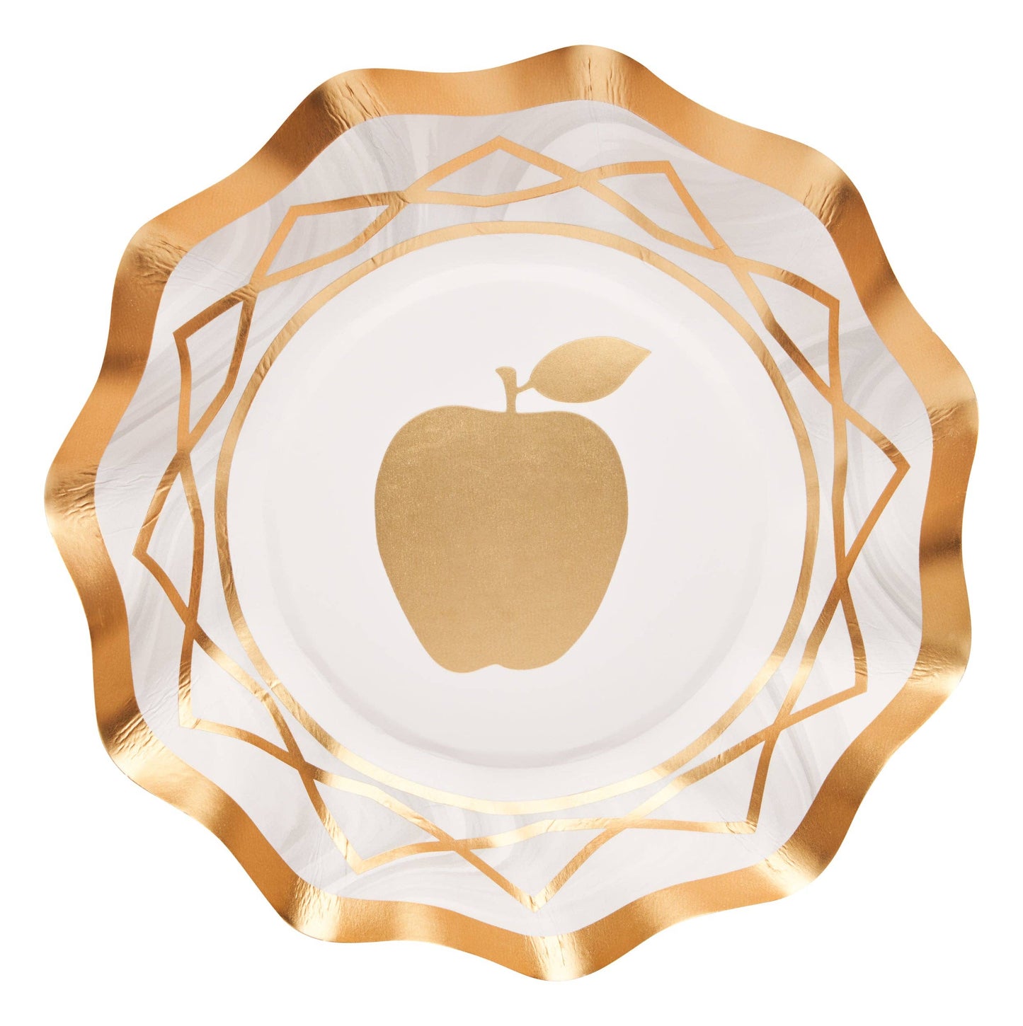 Golden wavy paper dessert bowls for eco-friendly events