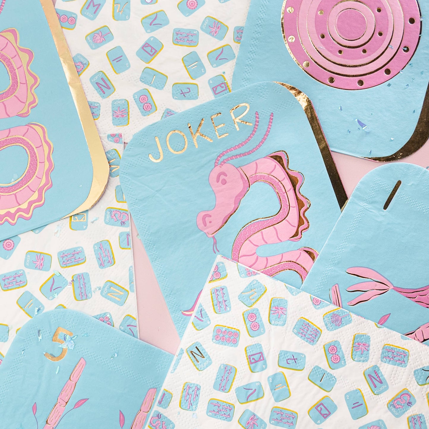 “Snack, Stack & Mahj” 🀄✨ Mahjong Tile Guest Napkins by Jollity & Co