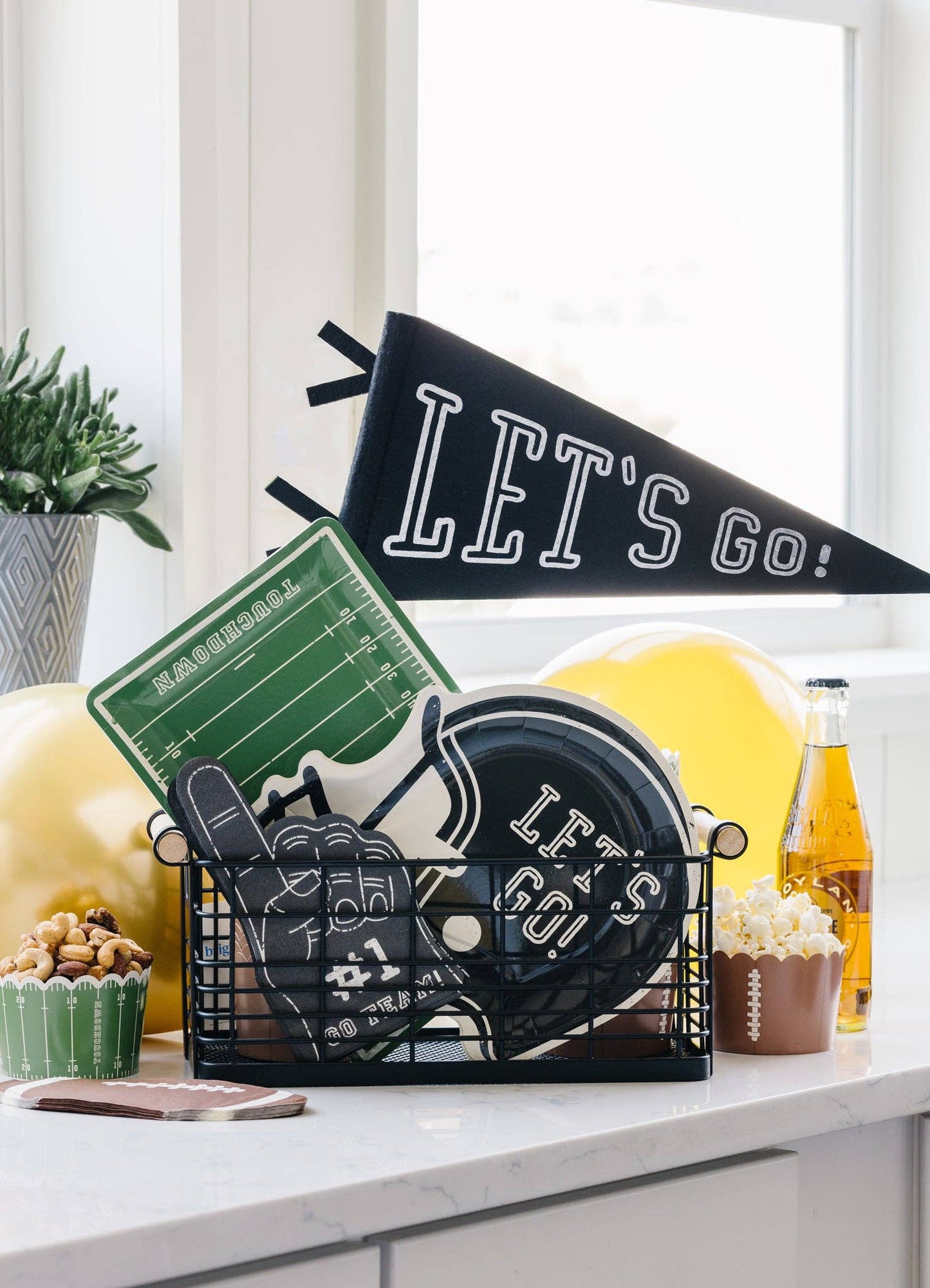 “Let’s Go” 🏈 Football Shape Disposable Napkin