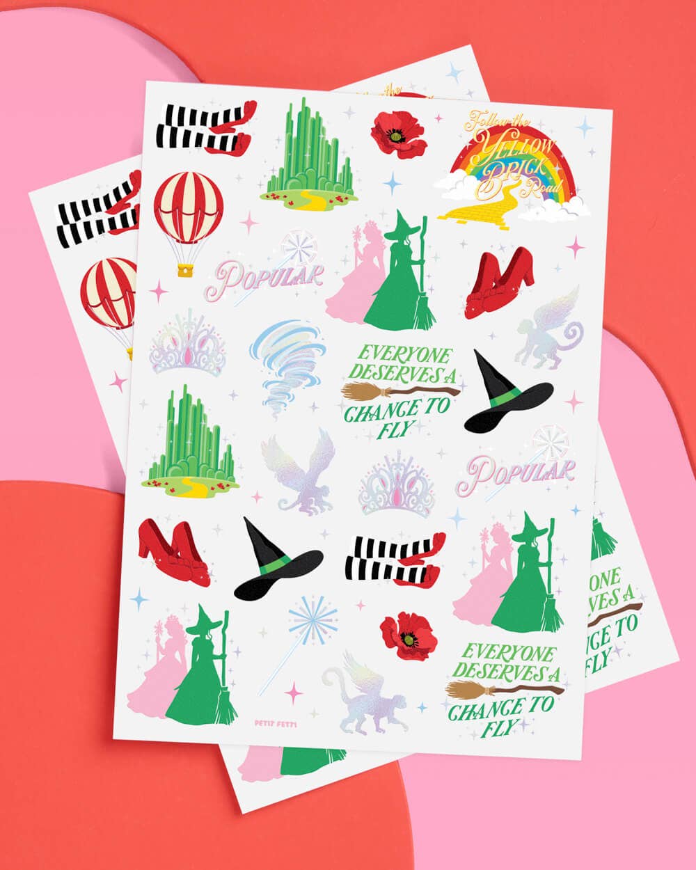 “Emerald City” 💚🩷 Wicked Witch Tats - 52 temporary tattoos kids