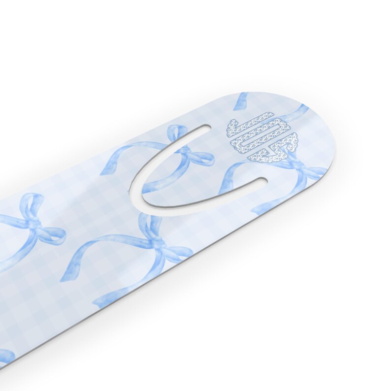 La Petit Bleu π Personalized Coquette Monogram Bookmark