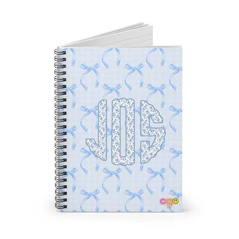 La Petit Bleu π Personalized Coquette Monogram Notebook