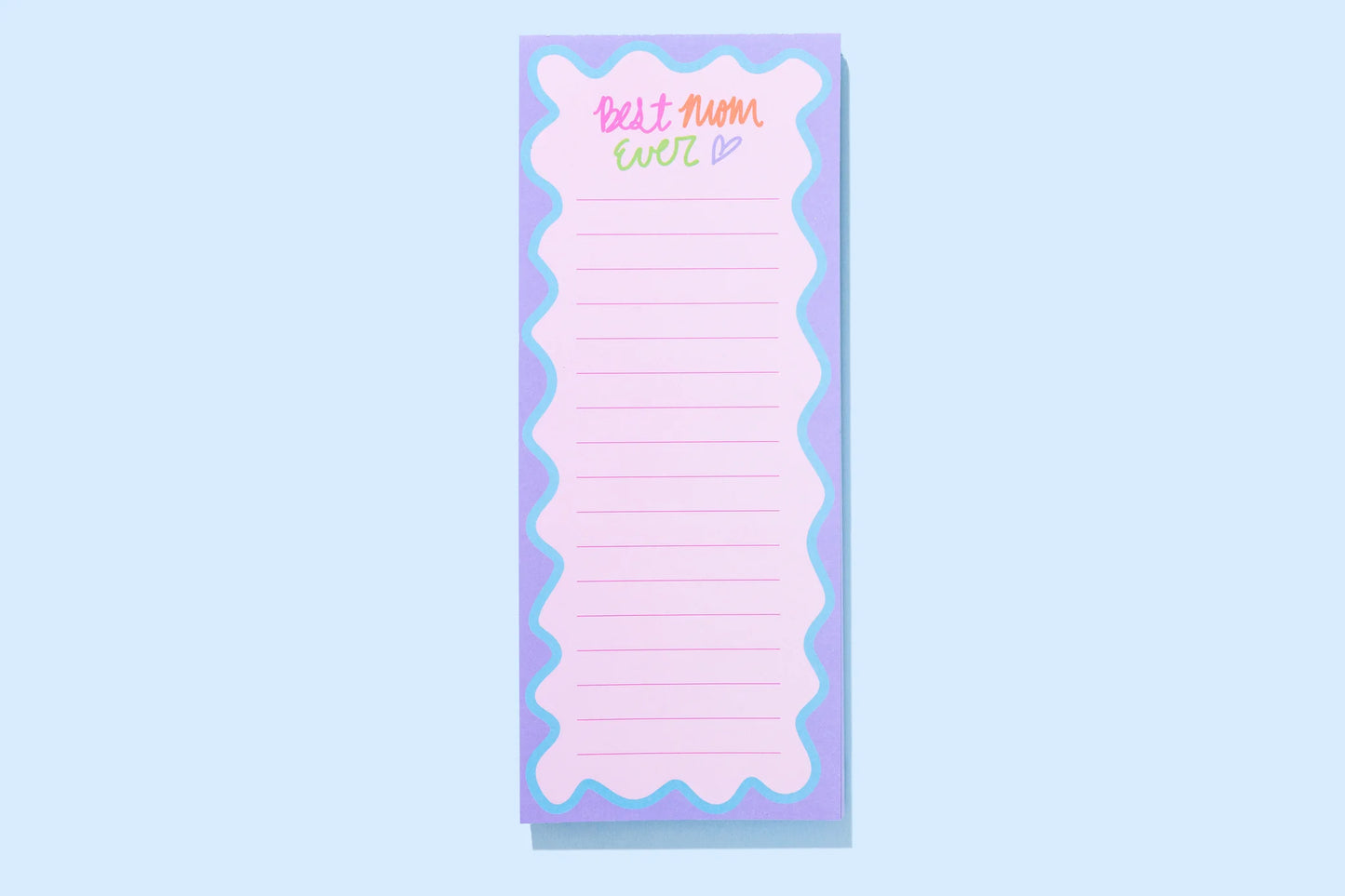 Best Mom Ever list pad set of 4, 4" x 10" with 100 lined sheets, magnet back, perfect for Mother's Day.