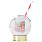 Shake up your holiday drinks with this 12 oz snow globe-shaped cup, featuring a holiday village and shakeable confetti. Perfect for festive parties or as a unique gift. BPA-free and hand wash only. Dimensions: 10.5" x 5" x 5" (including straw).