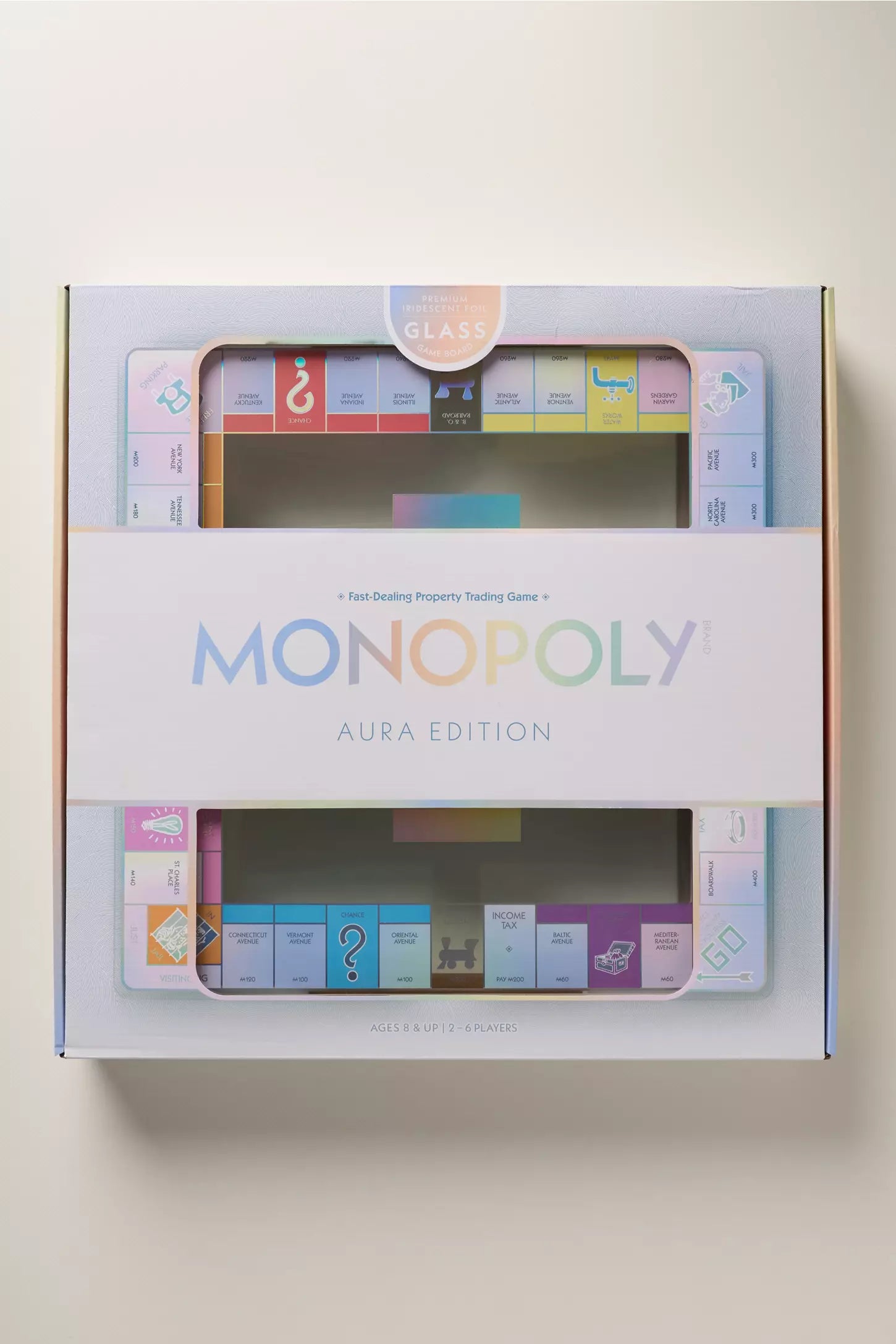 Tempered glass board game glowing with vibrant colors