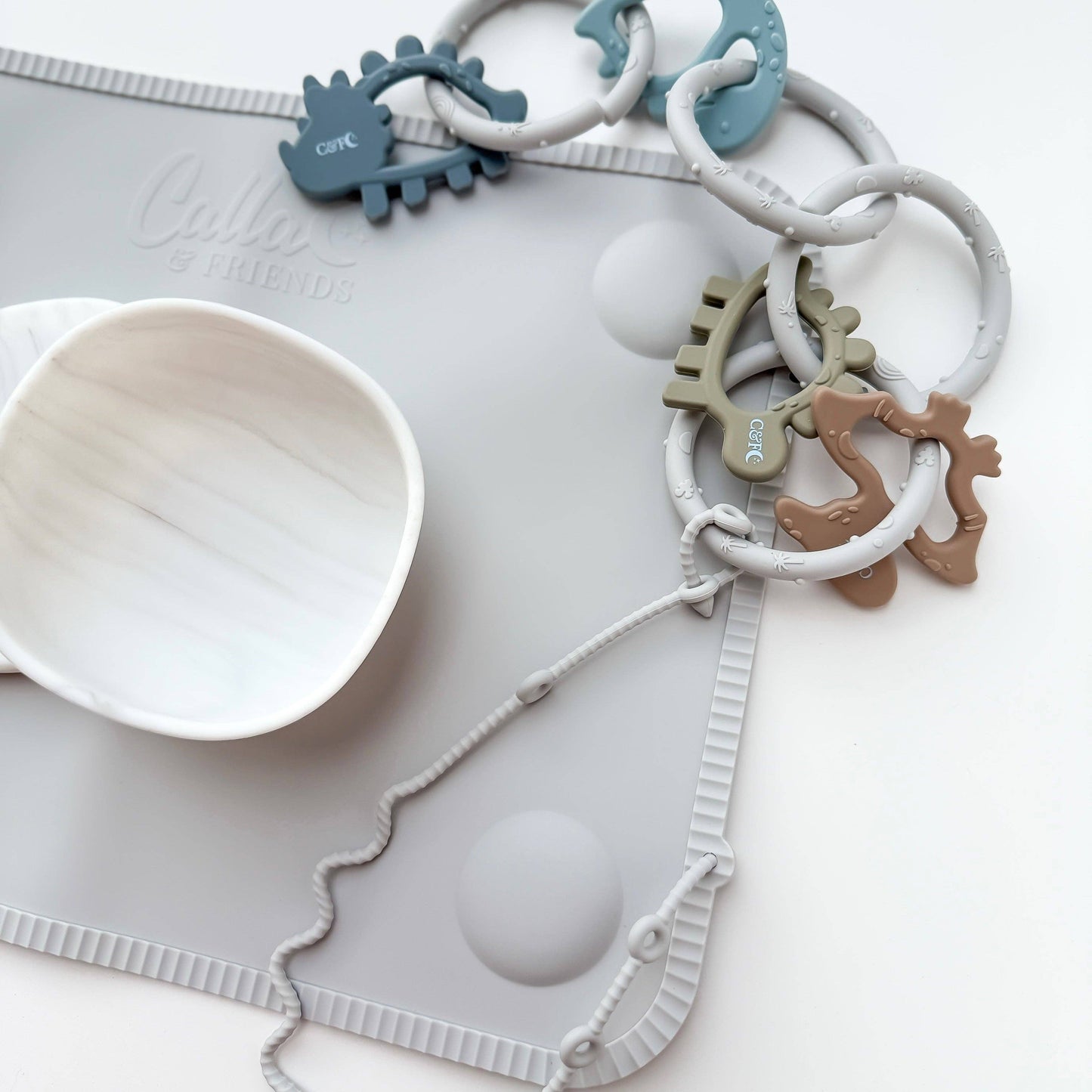 "Tidy Traveler" 🍽️ Slate Blue Brush Stripe Placemat Set by Calla & Friends