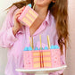 Set of 6 cake-shaped sippers, 13 oz, perfect for parties, birthdays, and fun gifts, BPA-free.