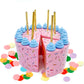 Set of 6 cake-shaped sippers, 13 oz, perfect for parties, birthdays, and fun gifts, BPA-free.