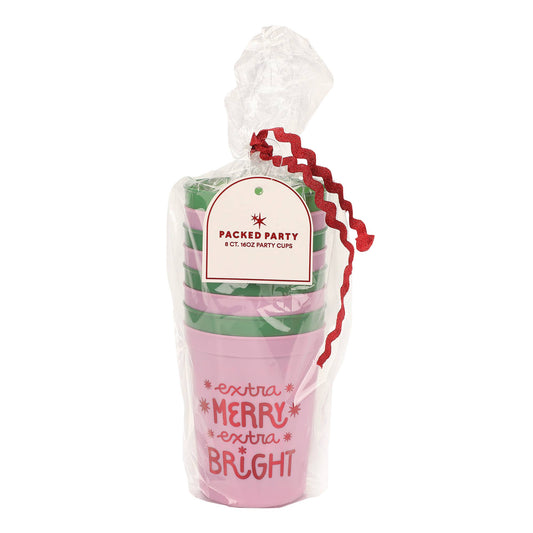 “Sip Happens” 🍸 Extra Merry Extra Bright Party Cups