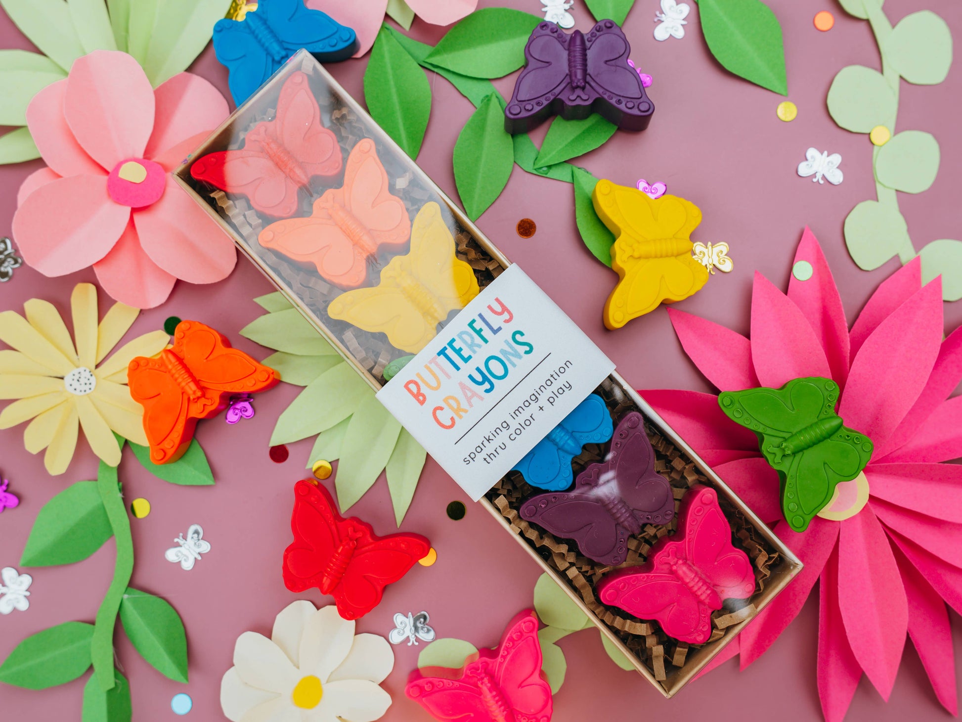 Butterfly crayons kids party favors