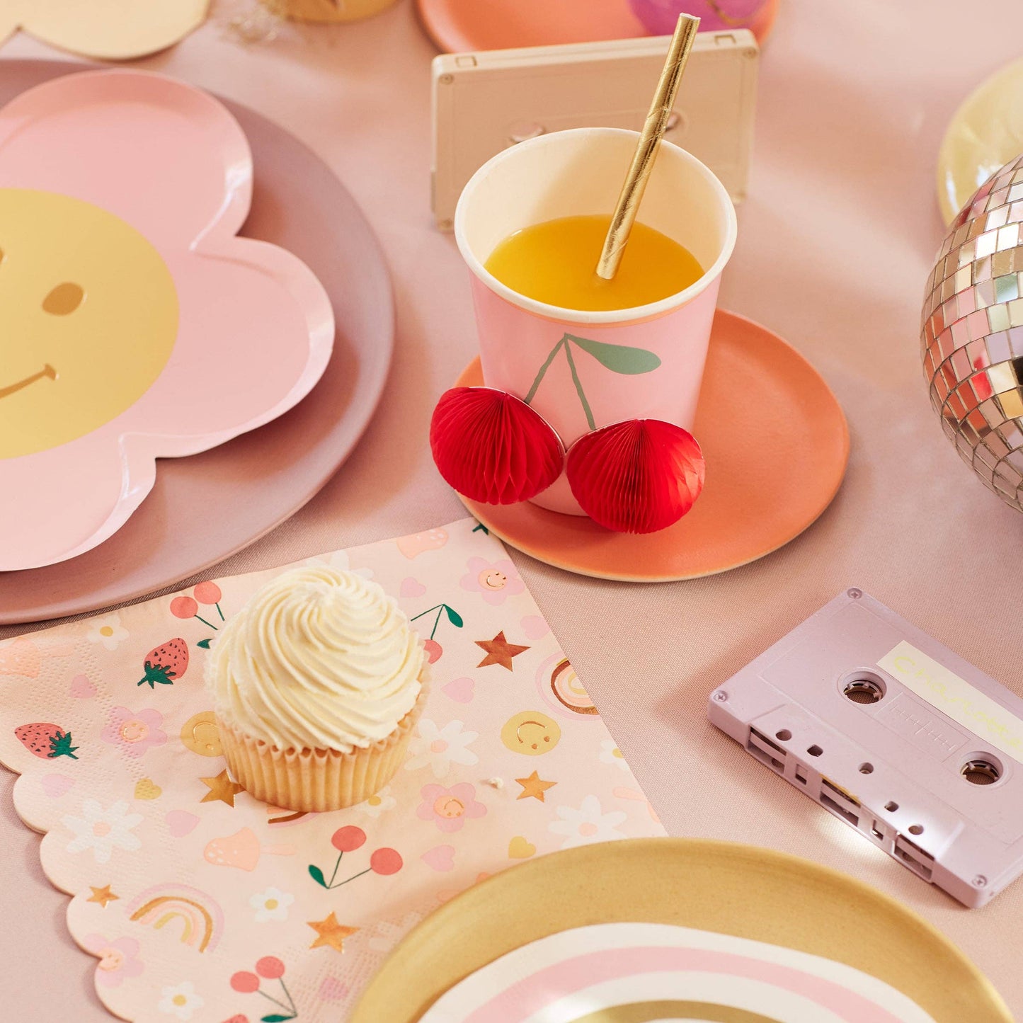 "Smiley Sips" 🥂 Happy Icons Large Party Napkins by Meri Meri