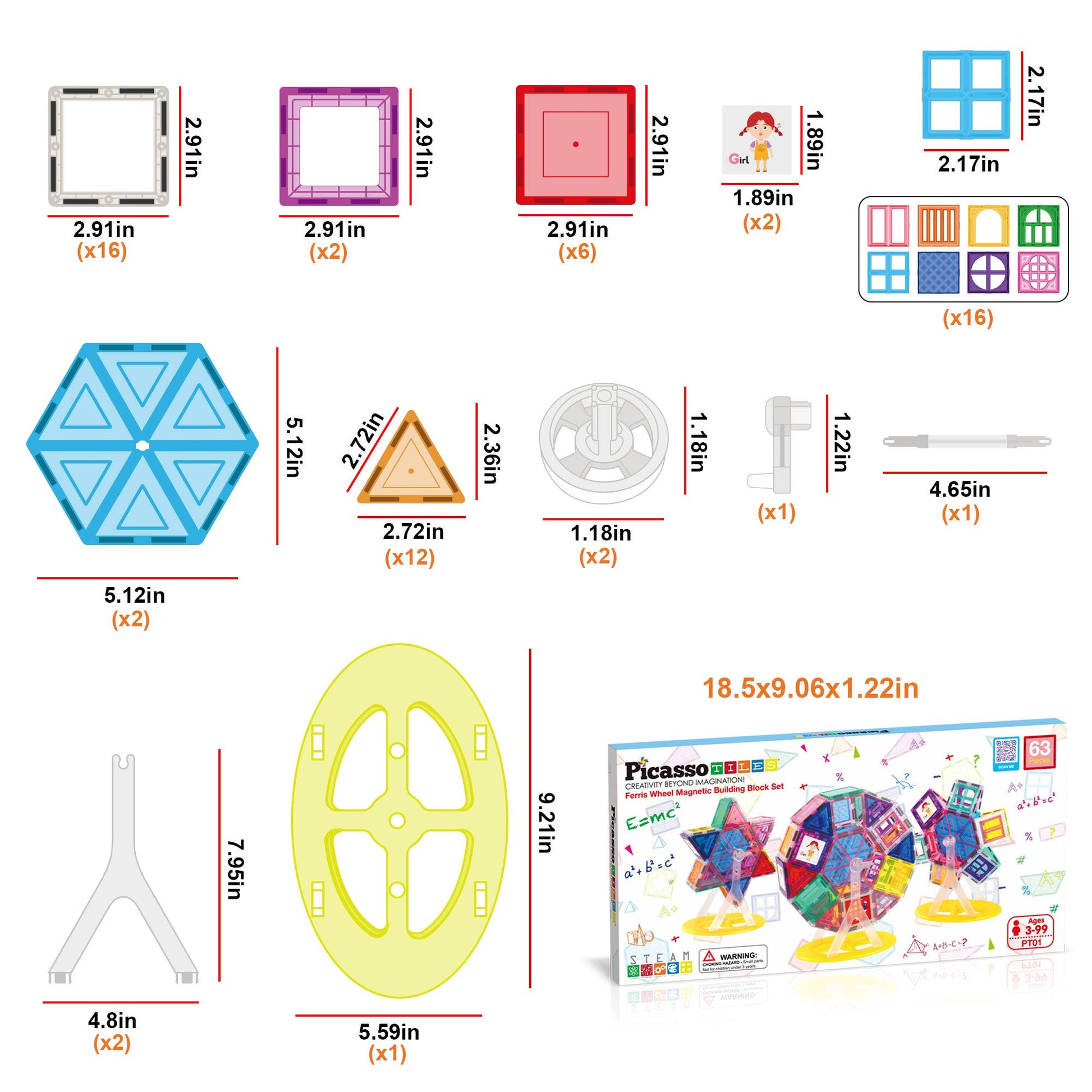 Spin & Build magnetic Ferris Wheel STEM toy