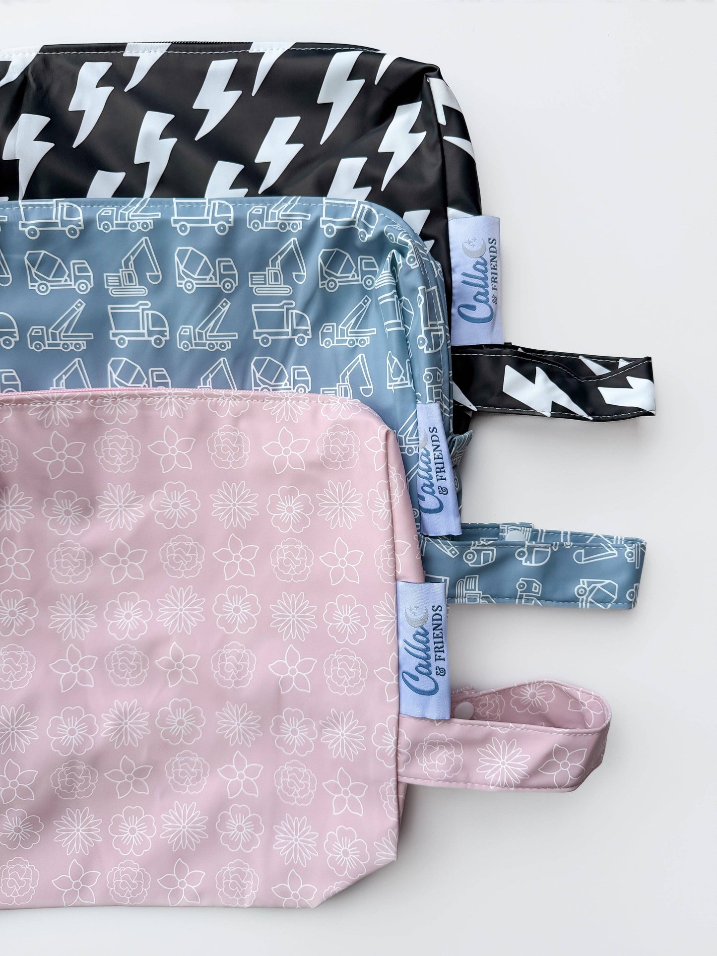 "Everything Wet" 💦 Brush Stripes Blue Wet Bag by Calla & Friends