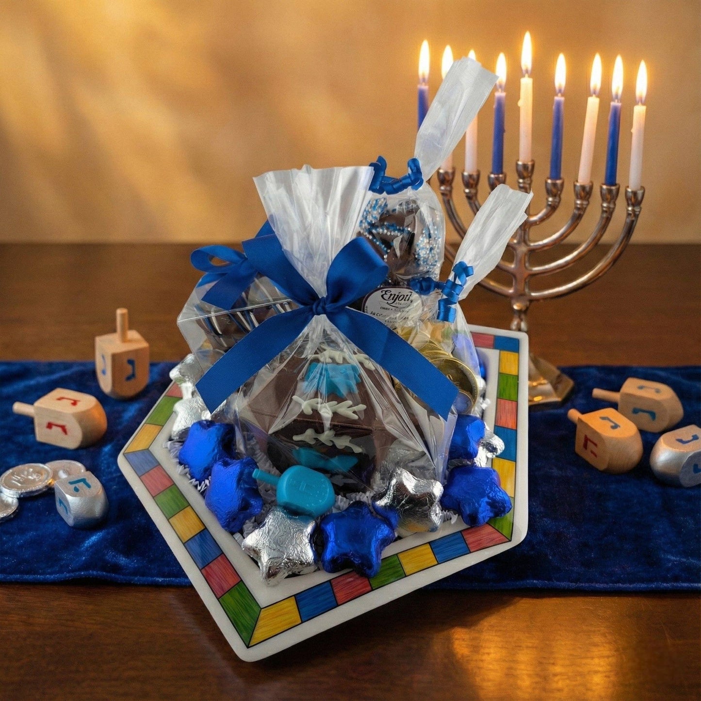 “Sweet Lights & Delights” 🕎✨ Hanukkah Chocolate Tray by Enjou Chocolat