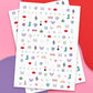 Full set of 544 Era-themed adhesive nail stickers