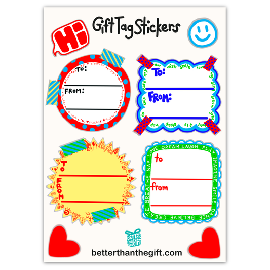 “Tag, You're It” 🏷️ Colorful Gift Tag Sticker Sheet by Better Than The Gift