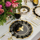 Elegant disposable napkins in black, white, and gold