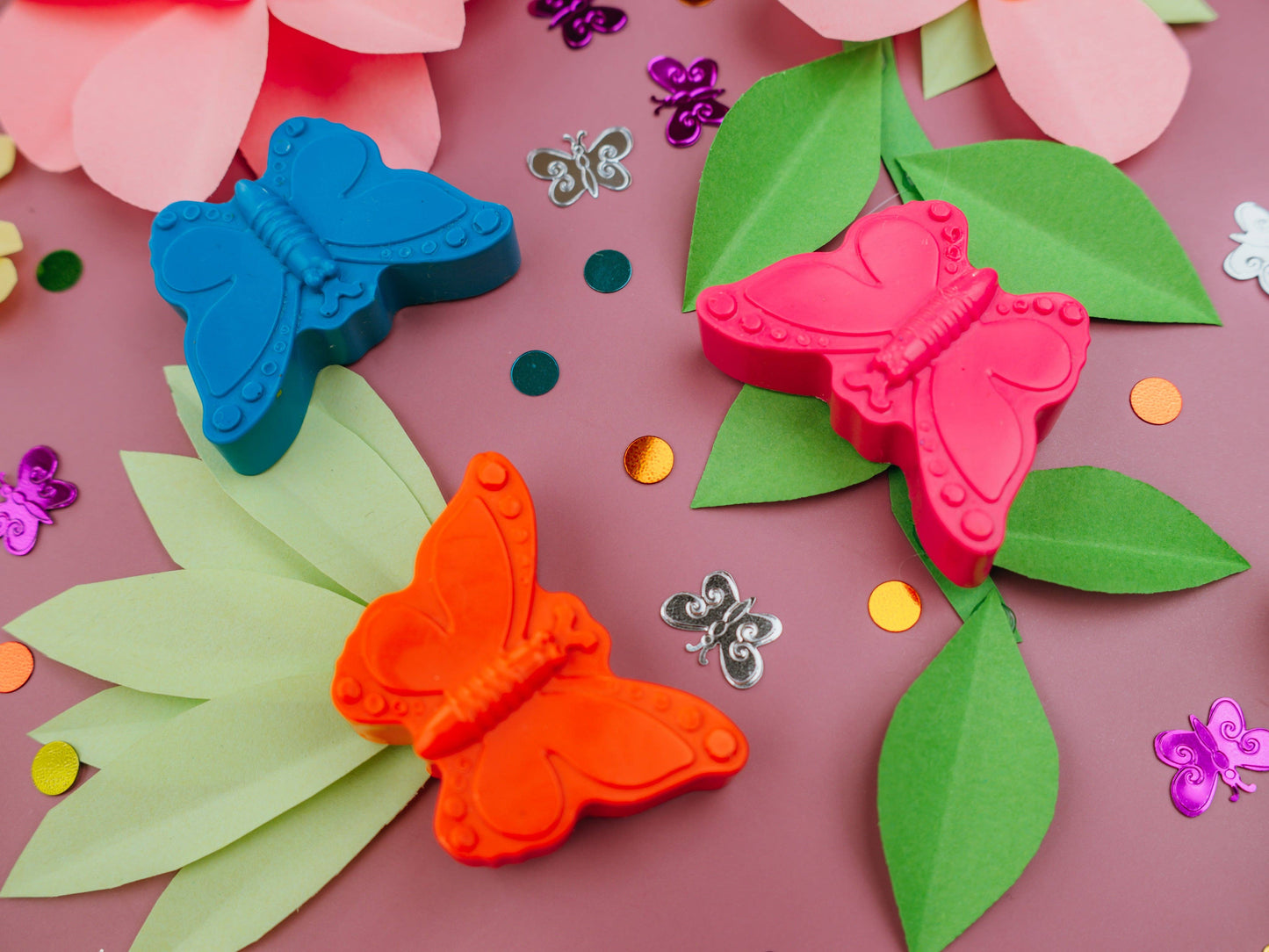 Non toxic butterfly crayons spring kids gift