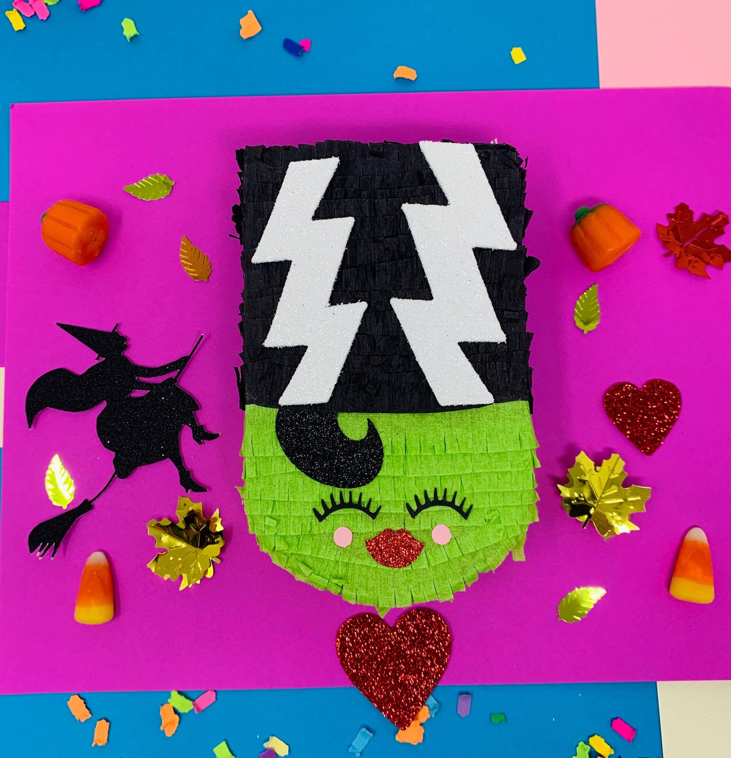 Bride of Frankenstein Decoration, Perfect for Halloween Indoor Decor or Party Favors, Measures 5 inches Tall, 3 inches Long, and 1.5 Inches Wide, Pair with Frankenstein Mini Piñata.