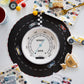 Paper Race Car Plates – 9x9 inches, 8 count, great for fast-paced race party themes.