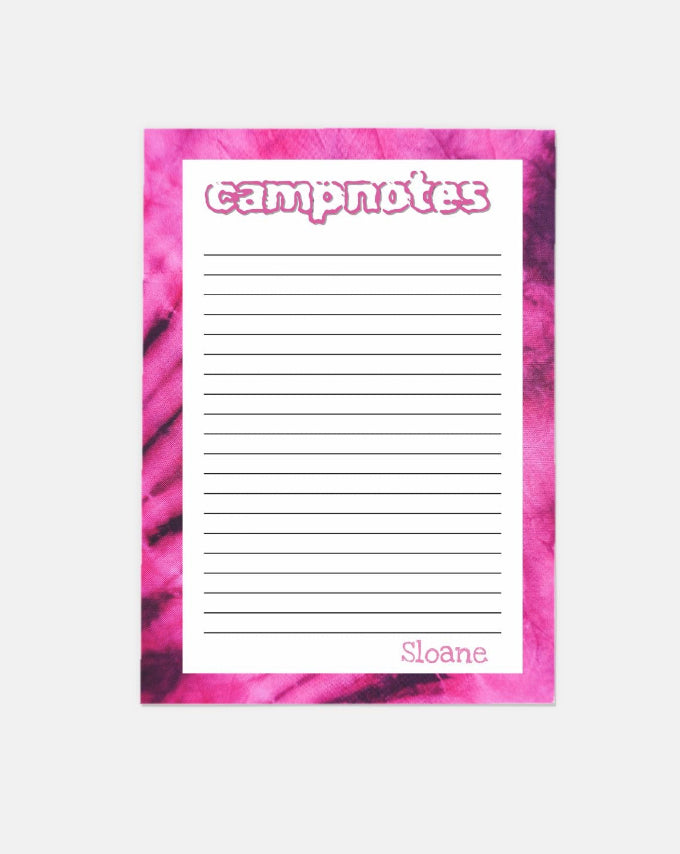 “Camp Notes” ✌️ Tie Dye Personalized Stationery and Envelopes (Pack of 10)