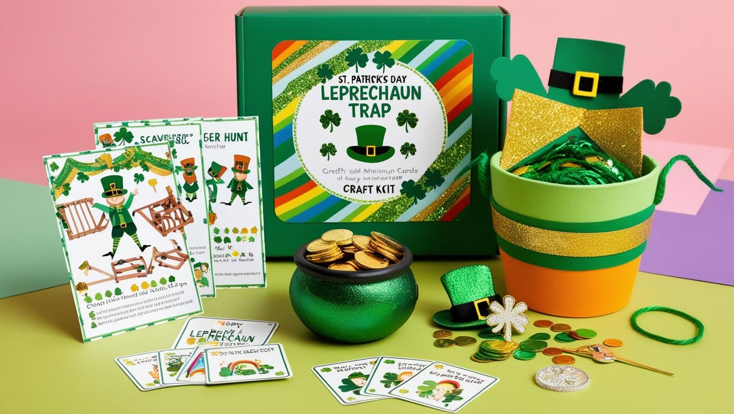 Leprechaun Trap Kit – St. Patrick’s Day Craft & Scavenger Hunt Set for Kids, Fun & Festive Activity!
