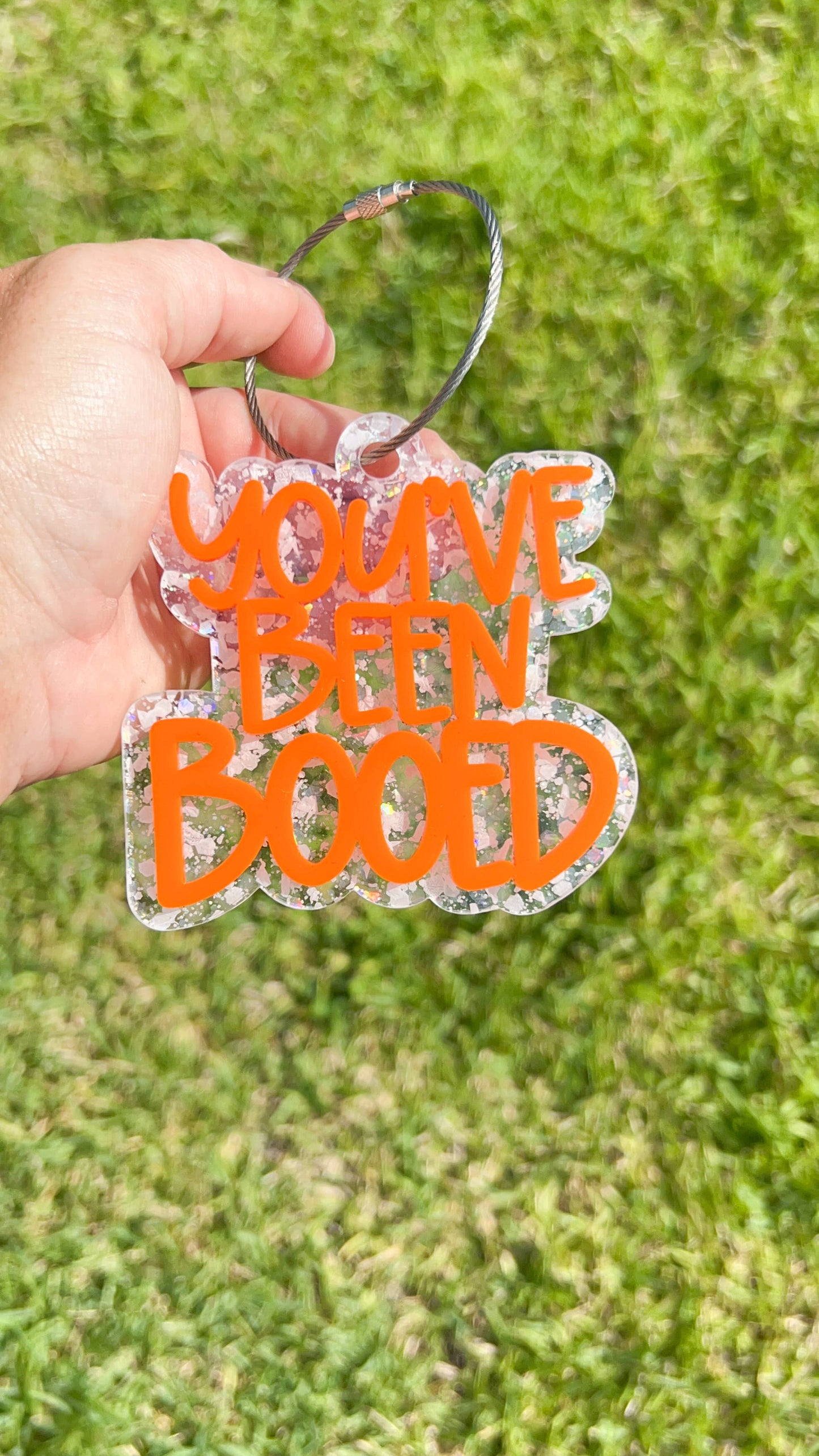 Custom acrylic Halloween tag for boo baskets