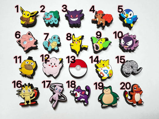 "Gotta Charm 'Em All" 🎮 Pokémon Croc Charm Set (20-Pack) by JuliesDecal