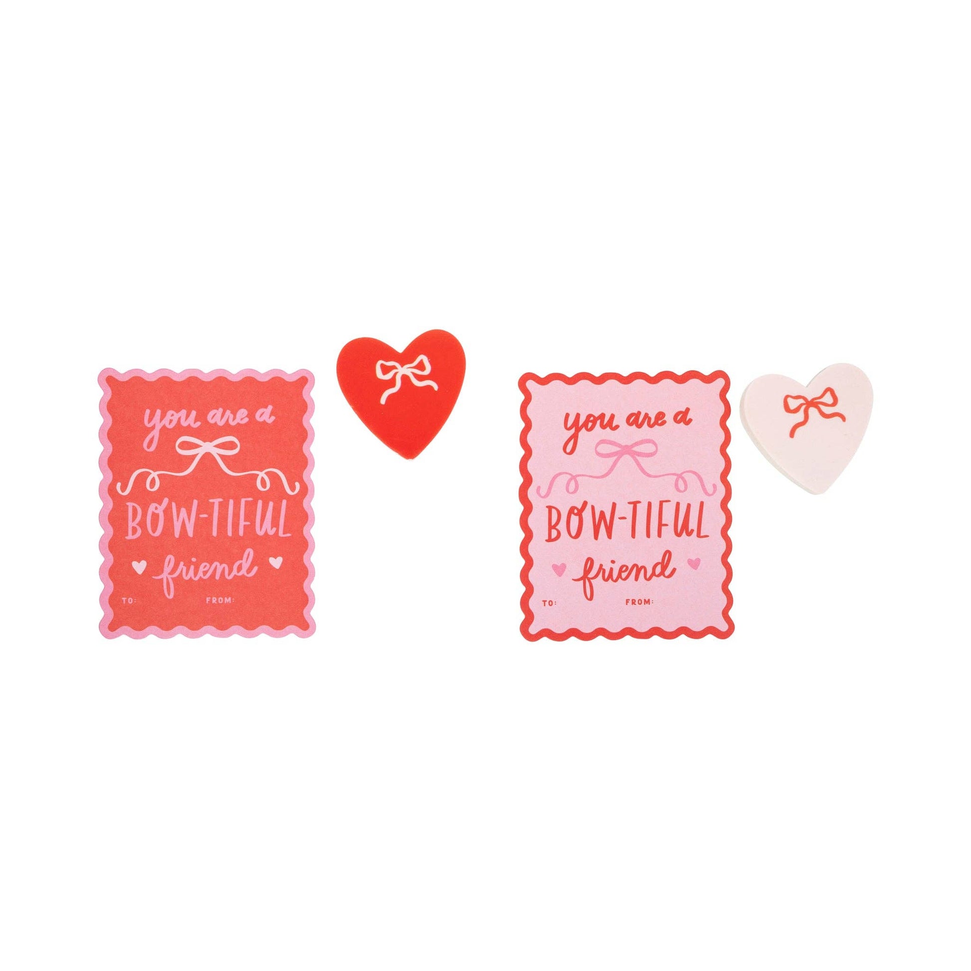 Classroom Valentine exchange set with bow design
