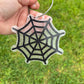 Halloween acrylic gift tag with spiderweb design