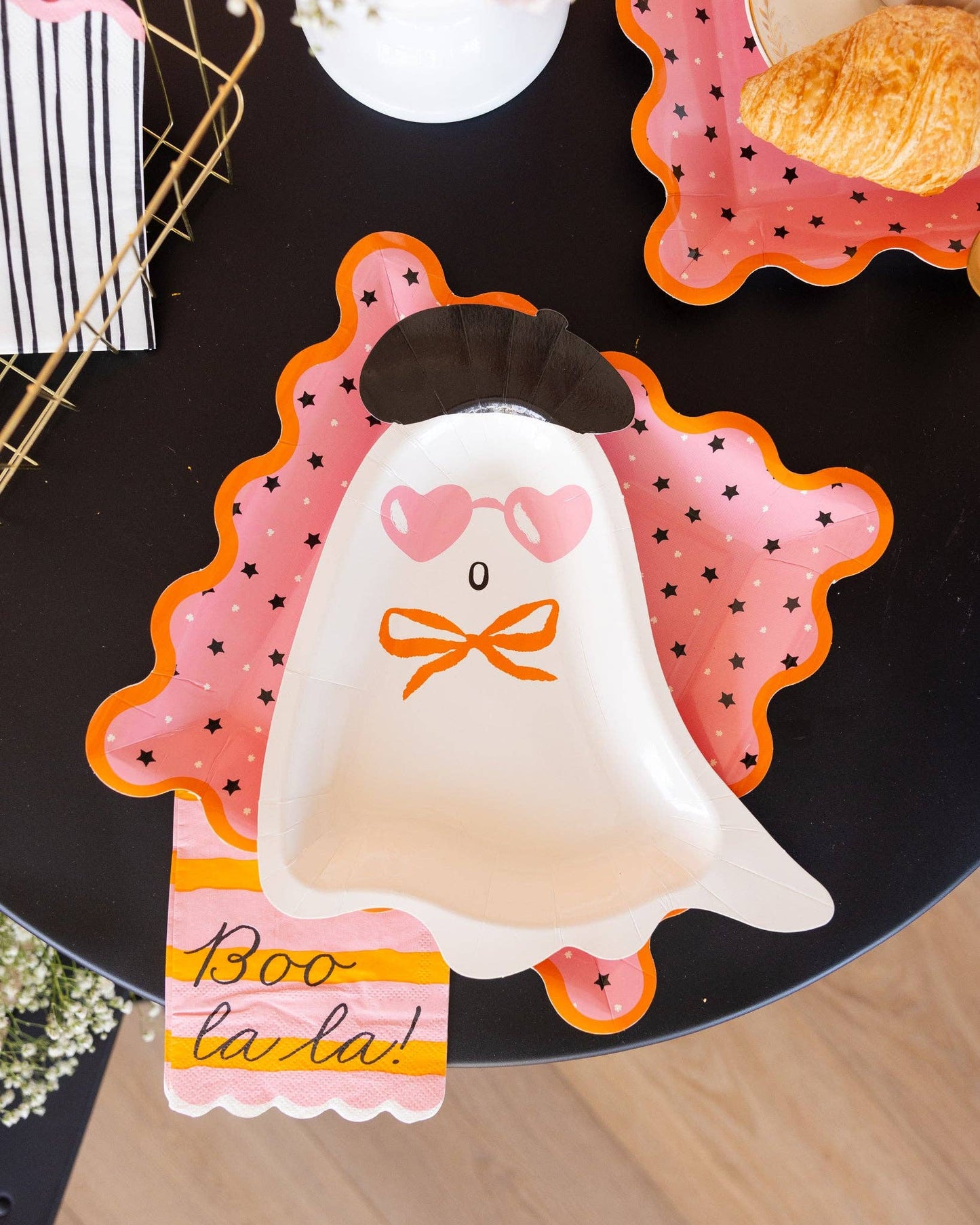“Boo La La” 🎃 Pink & Orange Halloween Dinner Napkins (24 Count) by My Mind's Eye