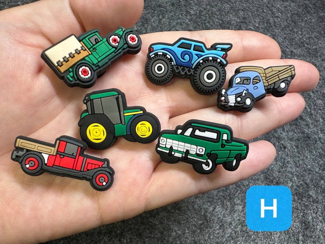"Dig This" 🚜 Construction Vehicle Croc Charm Set (19-Pack) by JuliesDecal