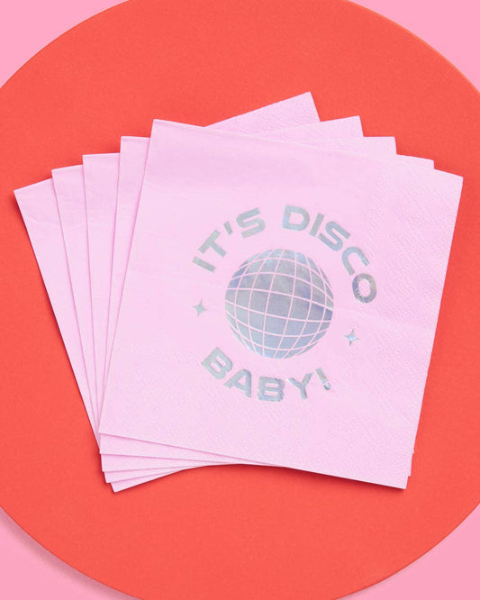 “Cocktail Hour, Activated” 🍸 Disco Paper Cocktail Napkins by xo, Fetti