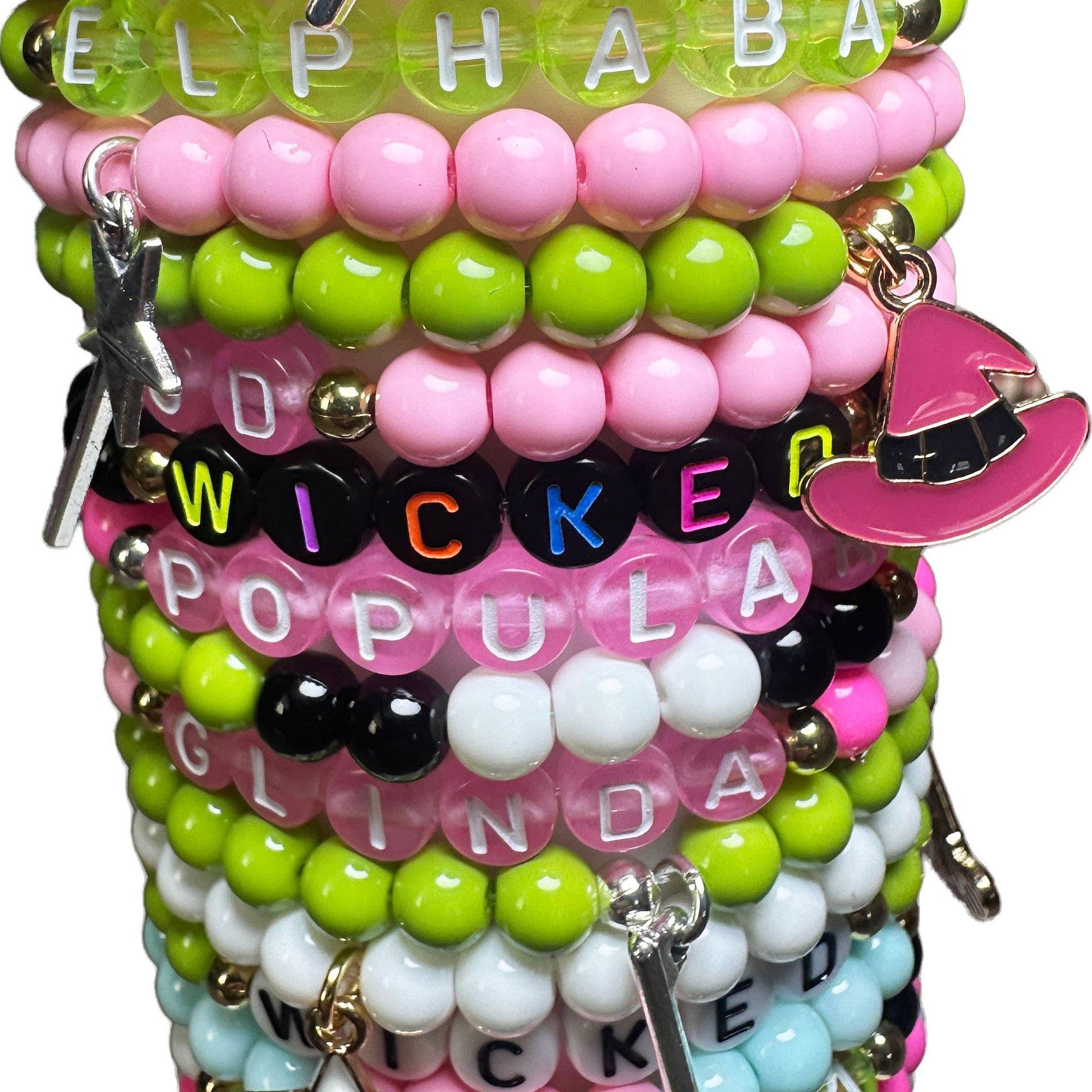 Wicked bracelet set with color-coated glass beads