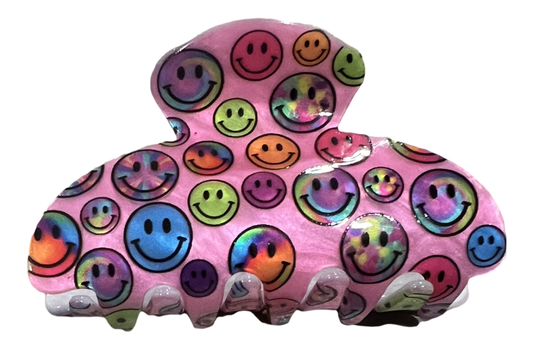 Pink acrylic face hair clips