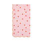Paper dinner napkin with pink and red hearts