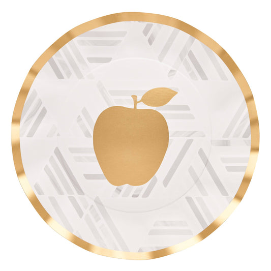 Golden wavy paper dinner plates for eco-friendly events