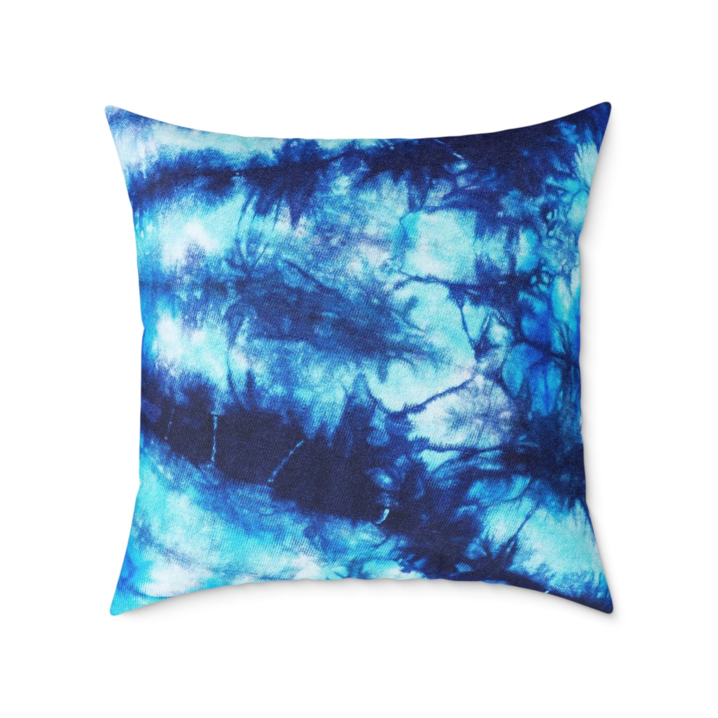 Blue Tie Dye Square Poly Canvas Pillow with a playful design, perfect for adding a pop of color to any room. Ideal for lounging or snuggling, this eye-catching pillow enhances your home decor while reflecting your unique style.