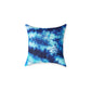 Blue Tie Dye Square Poly Canvas Pillow with a playful design, perfect for adding a pop of color to any room. Ideal for lounging or snuggling, this eye-catching pillow enhances your home decor while reflecting your unique style.