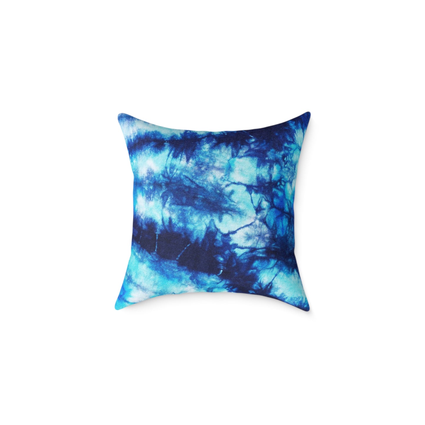 Blue Tie Dye Square Poly Canvas Pillow with a playful design, perfect for adding a pop of color to any room. Ideal for lounging or snuggling, this eye-catching pillow enhances your home decor while reflecting your unique style.